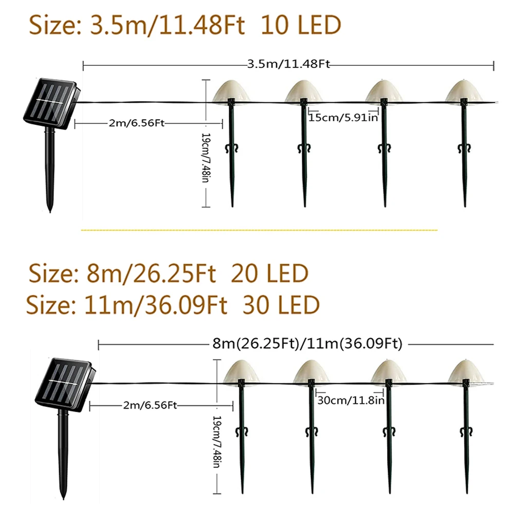 Solar-Powered LED Fairy String Lights