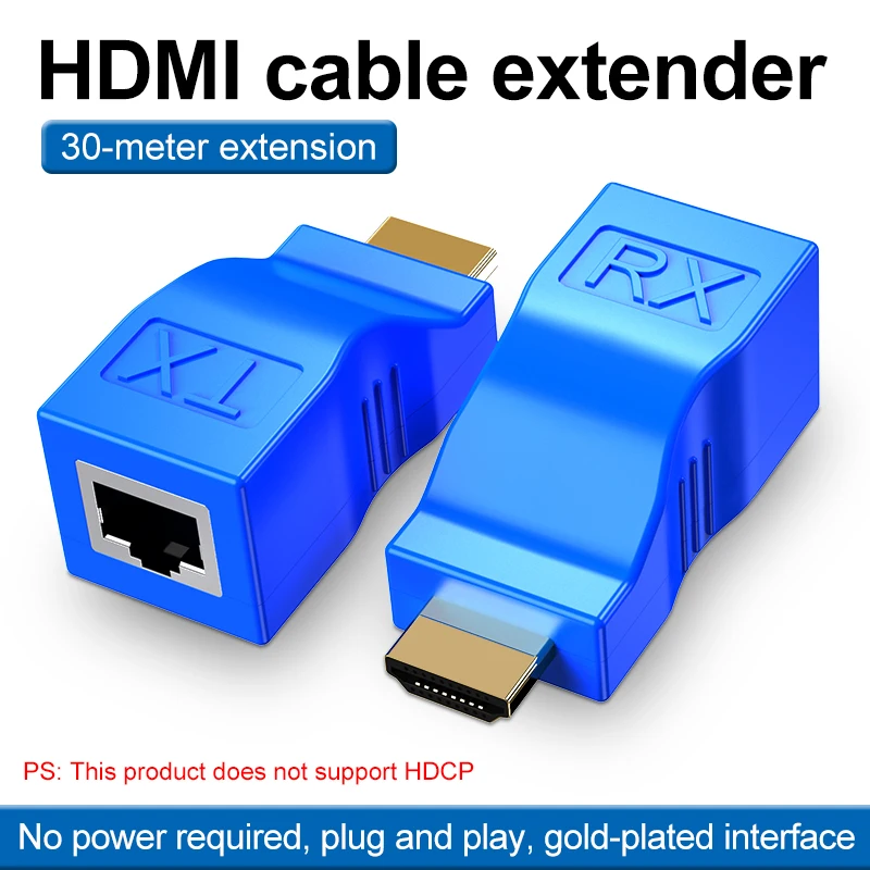 PC Ʈ Ϳ  Ȯ ۽ű, 1080P HDMI ͽٴ, pver CAT5e CAT6 ̺, 30m HDMI-̴ Rj45 ̺