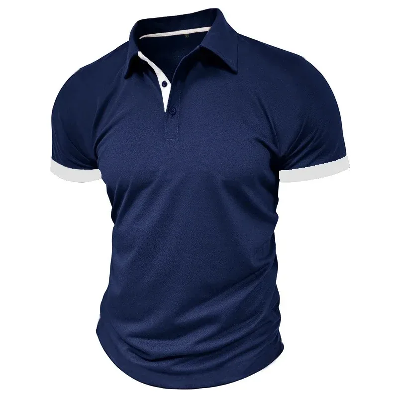 Animal Game Mens Short Sleeve Polo Shirt Solid Color Streetwear Lightweight Lapel T Shirts for Men Summer Sport Business Shirt