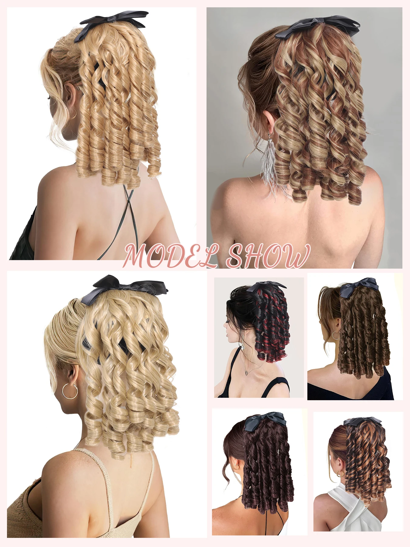 Synthetic Curly Ponytail Hair Extension Clip for Women