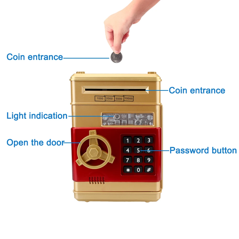 ATM 번호 자동 예금 자동 스크롤 종이 지폐 선물, 현금 동전 절약 상자, 전자 돼지 저금통