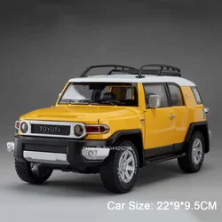 1:24 Prado LC250 FJ Cruiser Alloy Diecast Toy Car with Sound & Light Features, Opening Doors, and Off - Road Design (Cruiser Yellow)
