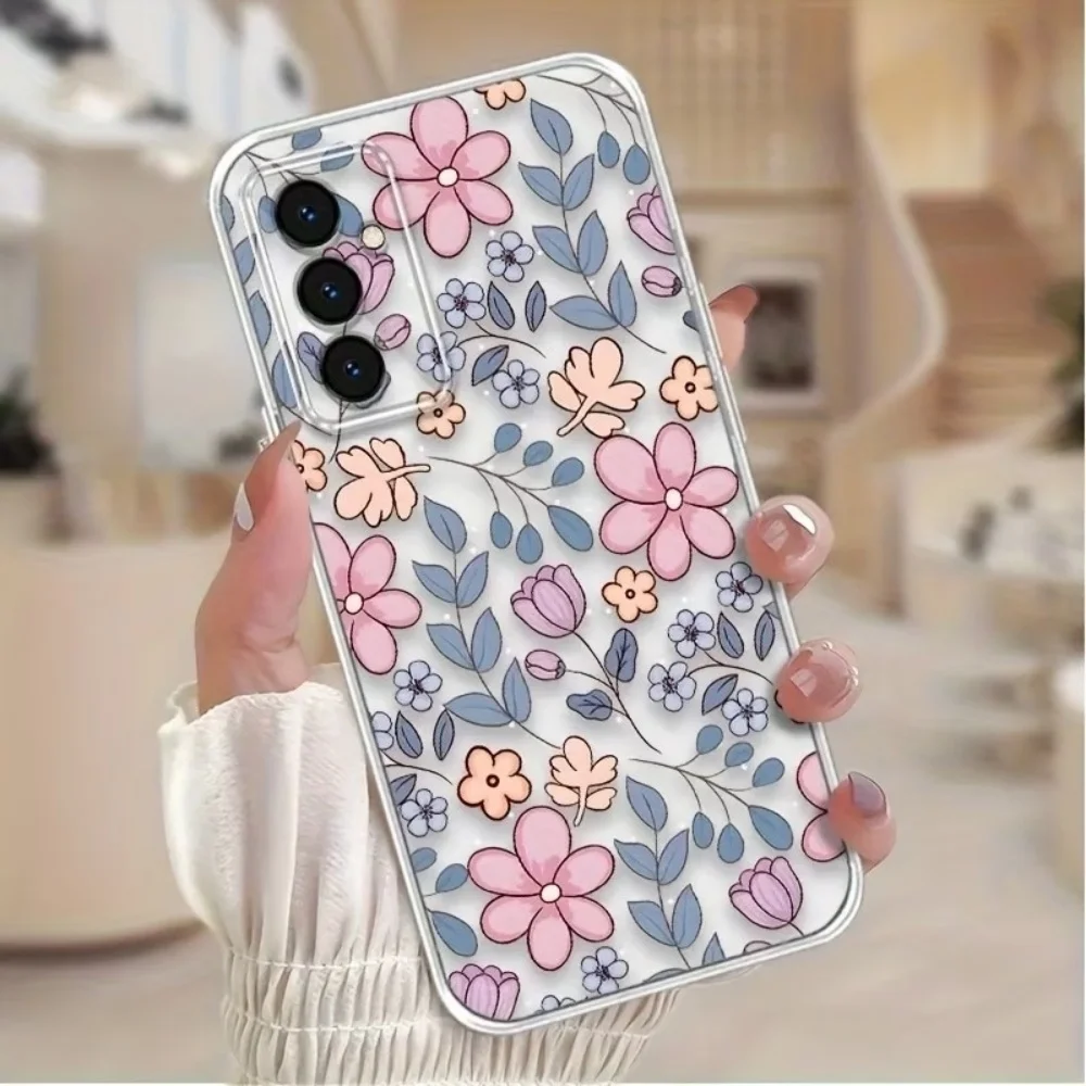 Floral Full Print Clear Silicone Phone Case