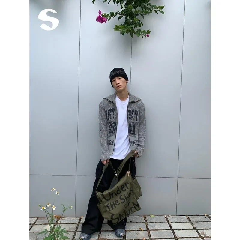 Shoulder Bag Nylon Cool Handsome South NEW Simple Personality Graffiti Letter Printed Large Capacity Daily Casual Crossbody Bag