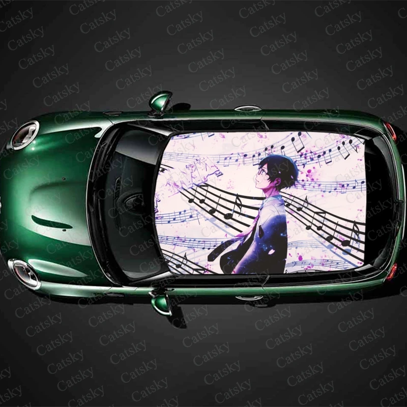 

Аниме наклейка Your Lie в апреле, декоративная пленка, автомобильная наклейка, Виниловая наклейка на капот, графическая пленка, защитные аксессуары для автомобиля, подарок