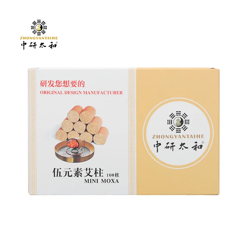 

ZHONGYAN TAIHE Moxibustion Moxa Stick Колонка 108 шт. натуральный мугсусло не падает зола простой в использовании мини-мокса для облегчения боли