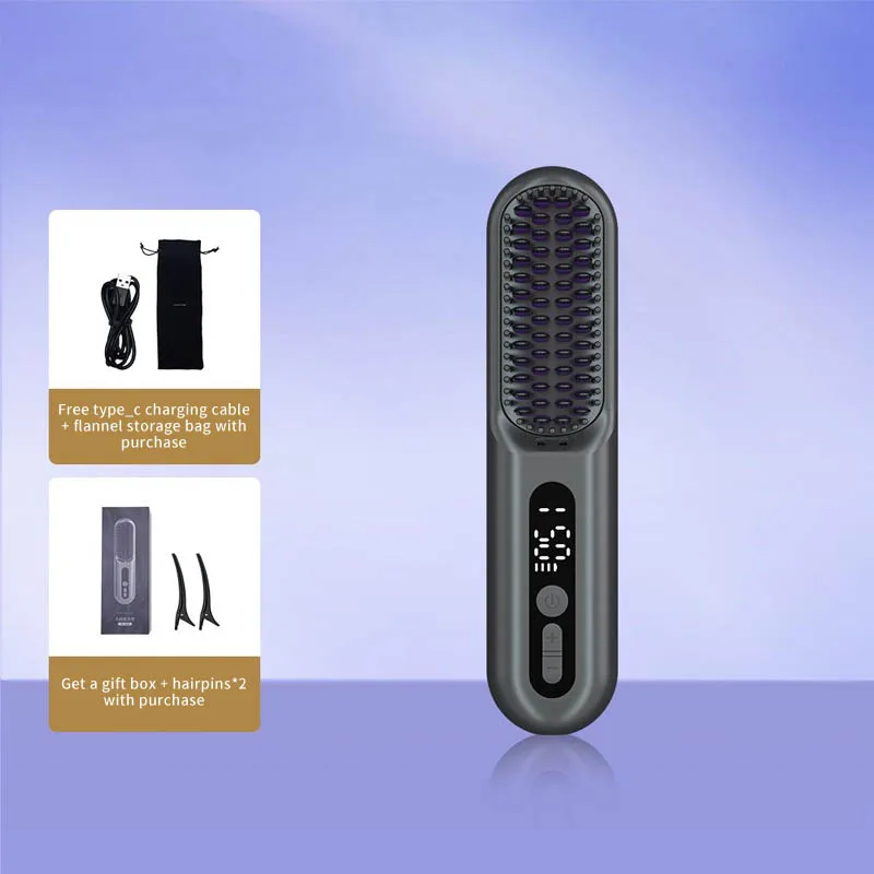 Wireless Smart Temperature Control Plasma Hair Straightening Comb Hair Straightener 9-speed Smart Temperature Control