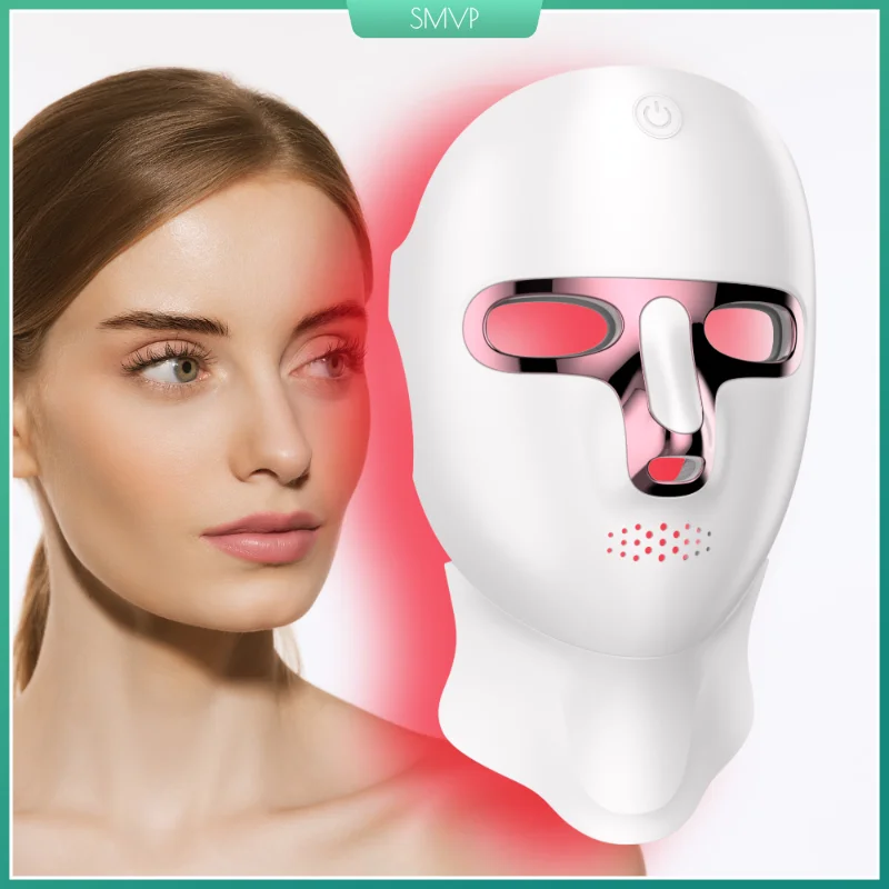 7 Colors LED Face Mask Red Light Therapy Mask Wireless with USB Rechargeable for Skin Tightening Wrinkle Reduction Beauty Device
