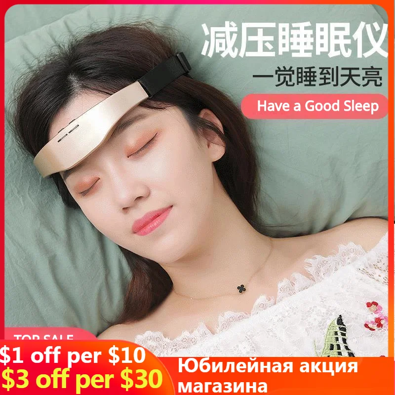 Electric Head Massager Sleep Monitor Migraine Relief Insomnia Therapy Release Stress Device Sleeping | Красота и здоровье