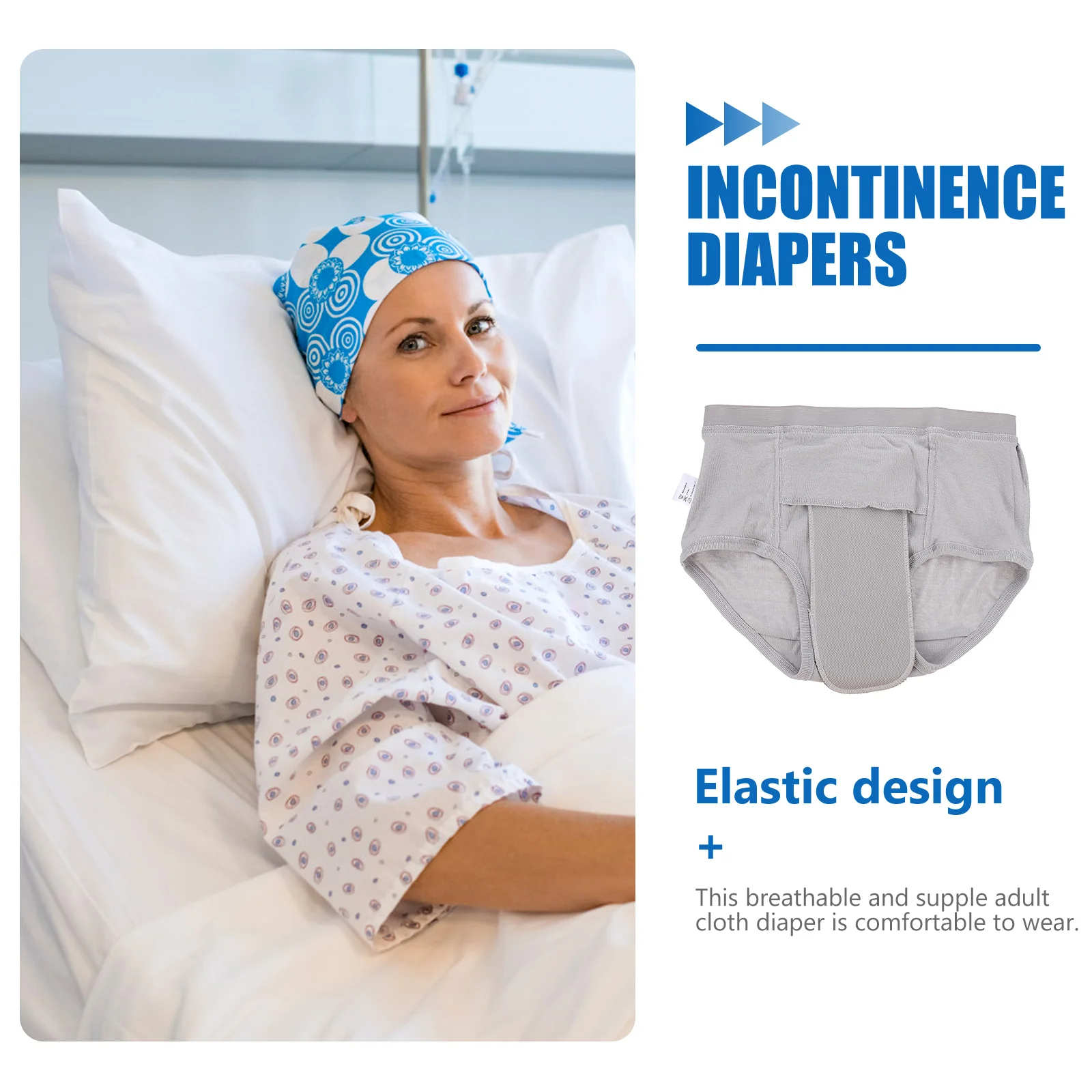 Panties Elderly Incontinence Diapers Reusable Adult Nappy Cloth Men and Women Grey Urinal 2