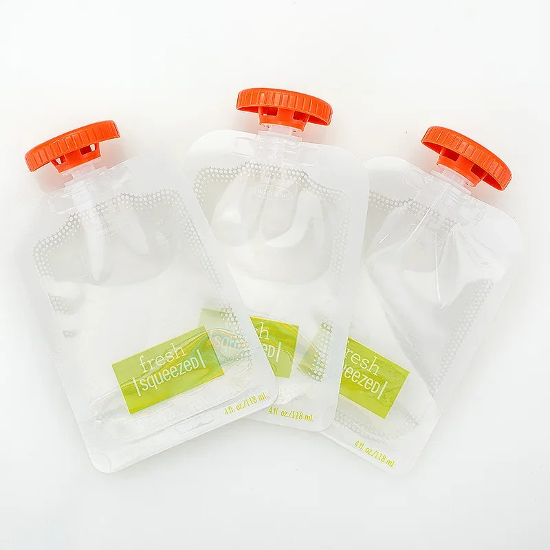 10Pcs Baby Fruit Puree Bags Reusable Squeeze Pouches