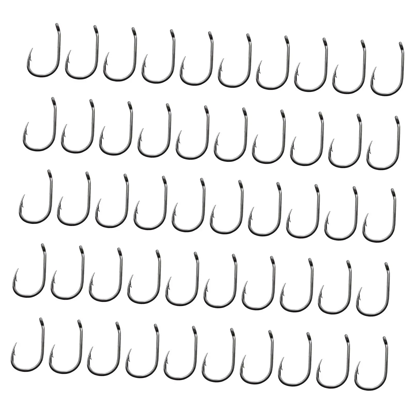 50Pcs Barb Curved Fly Fishing Hooks Fish Hooks Gear High Carbon Steel Lightweight for Tying Flies for Outdoor Sports Freshwater