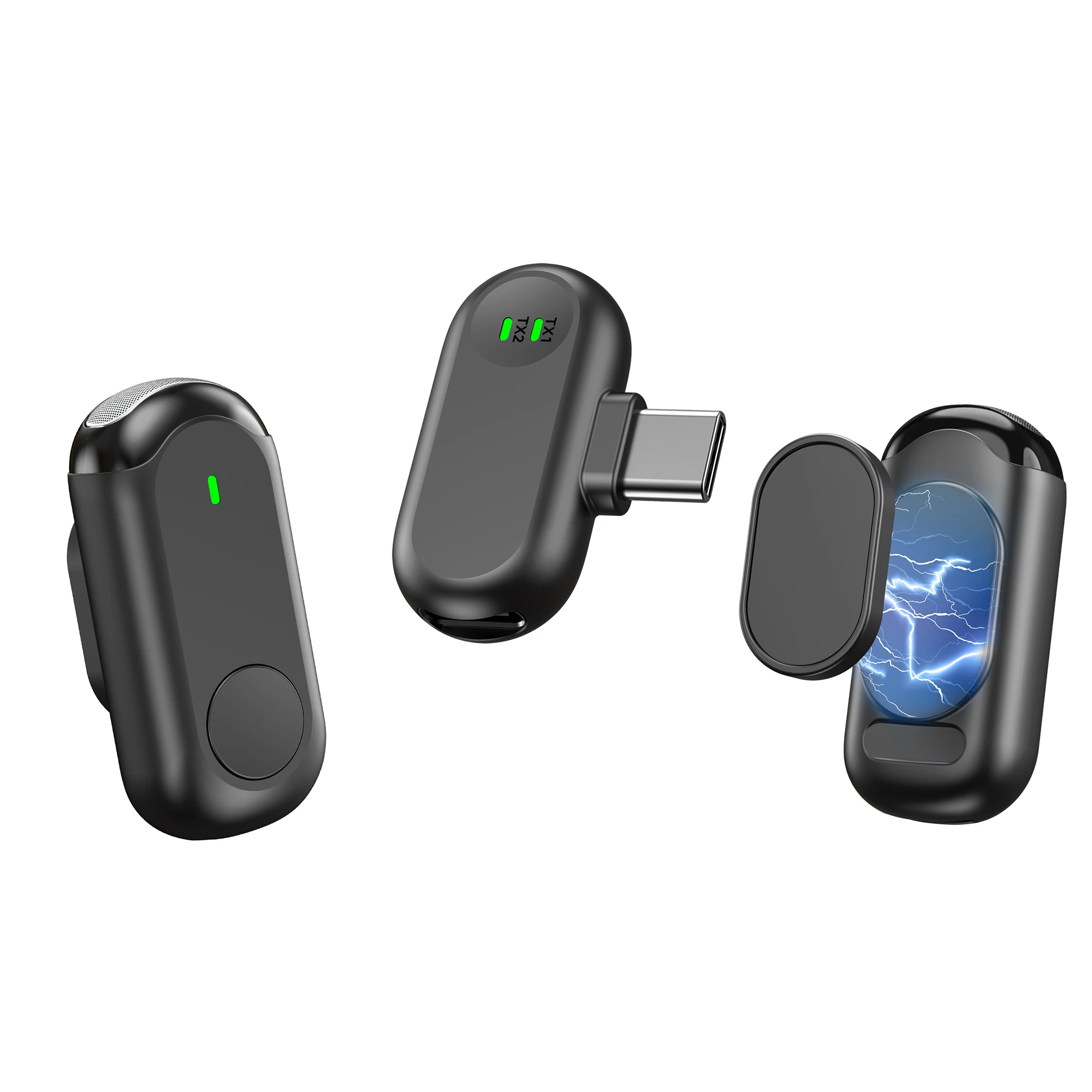 Wireless Dual-Mic Lapel System for Vlog Recording & Live Streaming