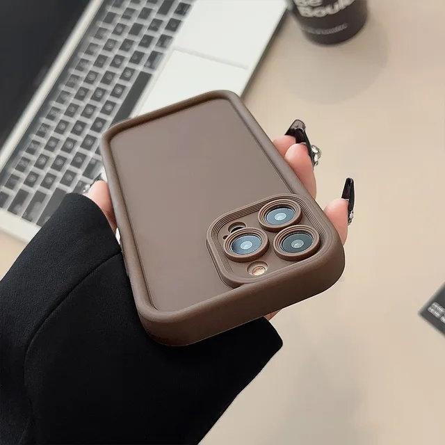 300822-f798b2.jpg جراب هاتف أنيق لهاتف آيفون ، غطاء واقي نحيف ، حافظة صدمات ، بيج ، بني ، أسود ، 11 Pro Max ، Plus 7 ، 8 ، SE ، X ، XR ، XS ، 15 ، 14 ، 13 ، 12