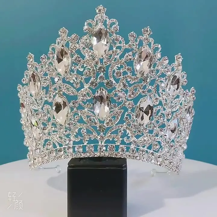 KMVEXO Luxury Big Forest Crystal Rhinestone Crown Wedding Tiara