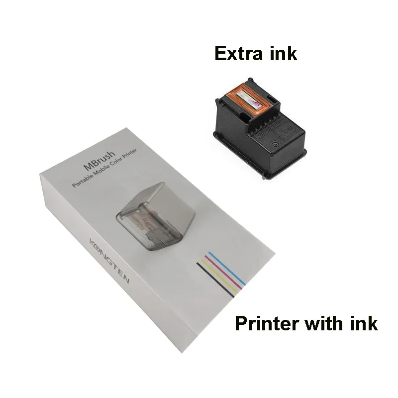 Kongteng-Mini impresora portátil Mbrush, manual de inyección de tinta, a  Color, móvil, personalizada, código, símbolo, patrón, tarjeta, tatuaje