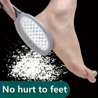 Lime à pied en acier inoxydable – Lime ergonomique anti-éclaboussures avec grain grossier/fin, durable pour la pédicure à domicile et le cadeau de vacances 1