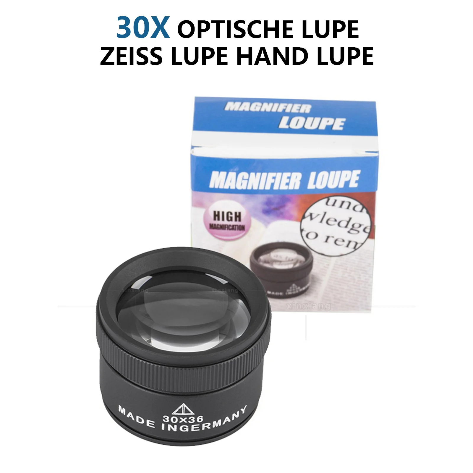 

30x Mini Pocket Magnifier Portable Jewelry Antique Appraisal Double Lens Optical Glass Reading Magnifying Glass Loupe Tool 2024