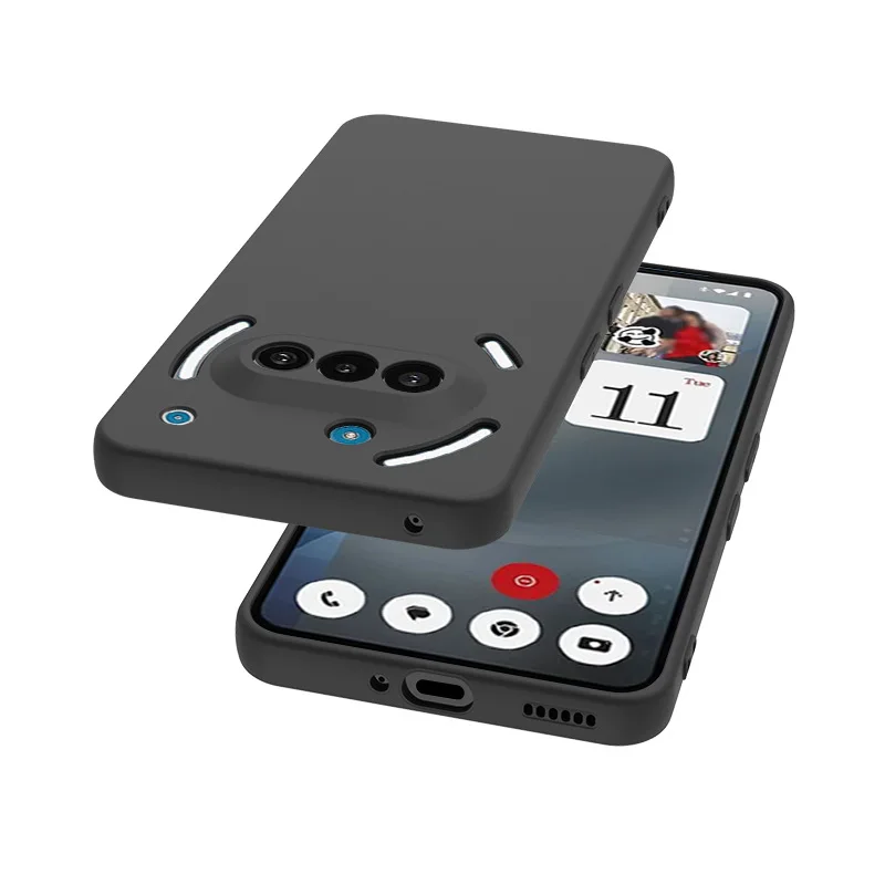 Black Matte Silicone Shockproof Protective Phone Case