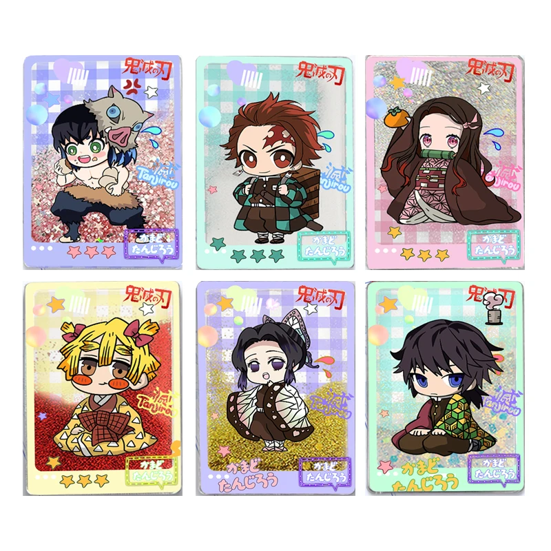 Anime Demon Slayer Quicksand Cards Kamado Nezuko Hashibira Inosuke Kochou Shinobu Christmas Birthday Gifts Children's Toys