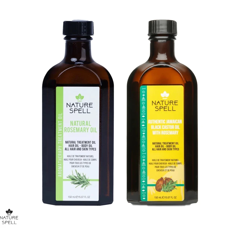 

Натуральное масло розмарина и черное касторовое масло для роста кожи и волос, предварительно разбавленное средство для сухих поврежденных процедур против выпадения волос