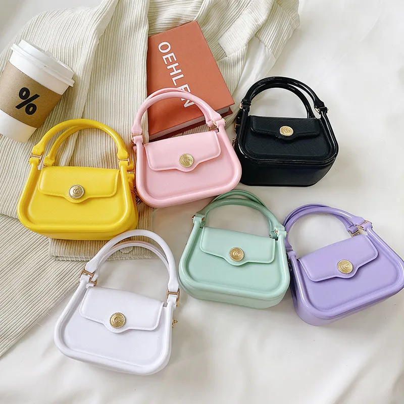 

Fashion Handbag for Children Girl Women's Fashion Underarm Bag ins Chain One Shoulder Crossbody Jelly Bag Summer New