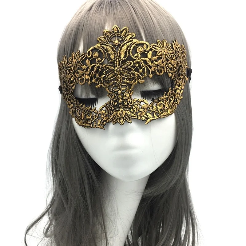 Vrouwen Sexy Hollow Lace Masquerade Bronzing Gezicht Masker Prinses Partij Cosplay Prom Props Kostuum Nachtclub Koningin Oogmasker Exotische