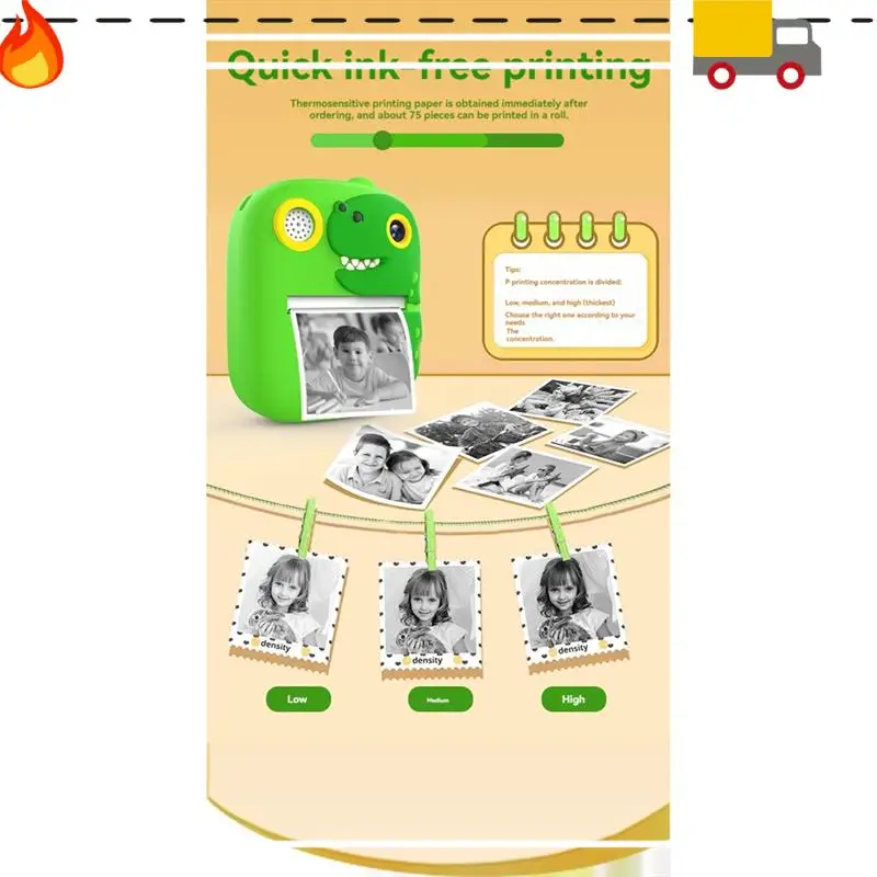 Discount-Kids Camera Instant Print Mini Printer 2.4 Inch Screen 12MP 1080P HD Video Camera Kids Instant Digital