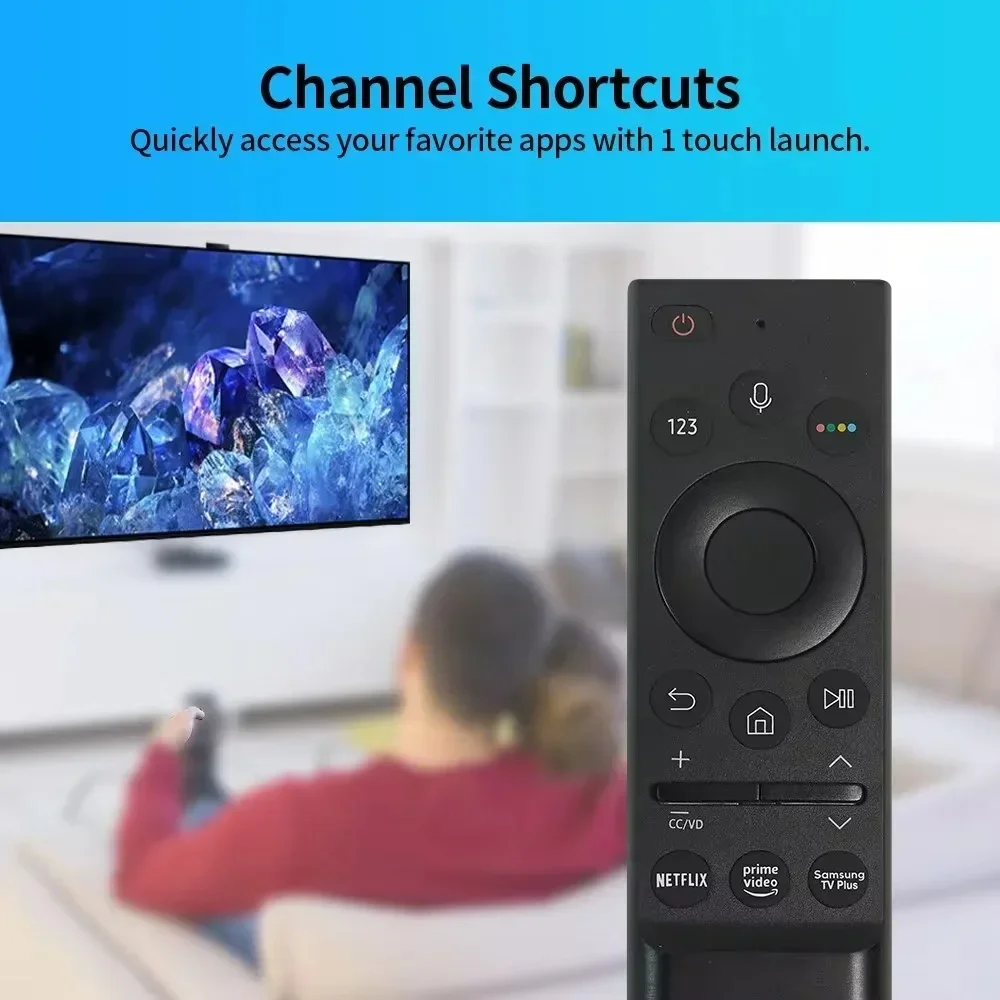 BN59-01363A 삼성 스마트 TV QLED 시리즈용 넷플릭스 버튼이 있는 음성 리모컨 스마트 TV (QN43LS03AAFXZA 호환)