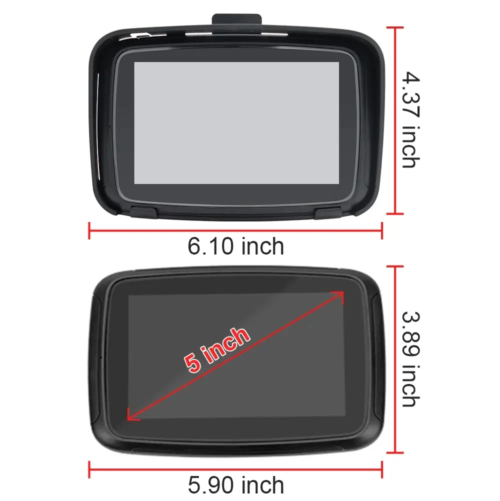5인치 휴대용 오토바이 GPS 네비게이터 IP65/67 방수 안드로이드 오토 VCR 플레이어 HD 디스플레이 블루투스 와이파이 대시보드