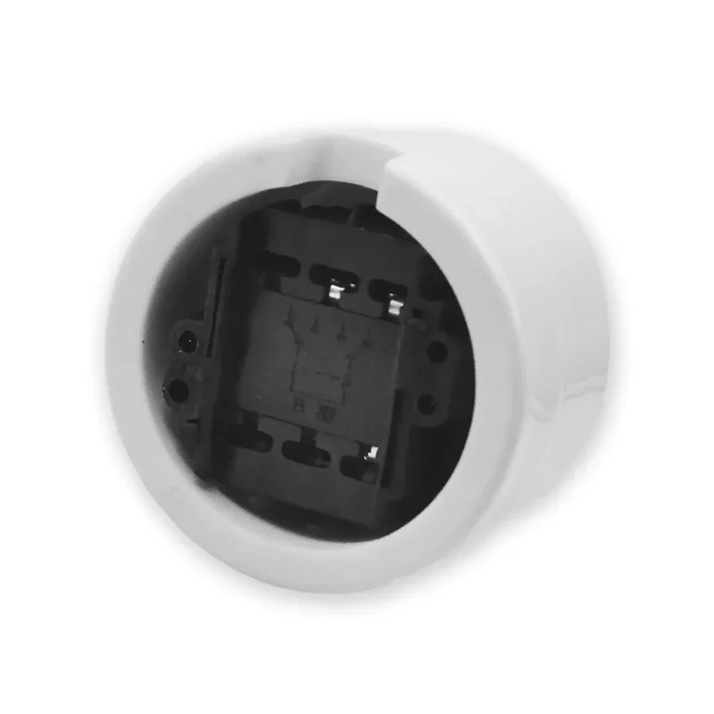 High-quality White Ceramic Rotary Switch EU Socket Retro Wall Surface Installation Knob Switch - 5