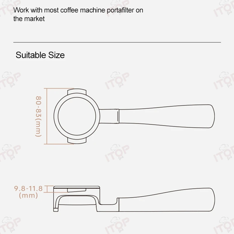 ITOP MP-58 Electric Coffee Tamper 35KG Automatic Tamper Distributor Flat Press/Threaded Tamper Rechargeable for 58MM Portafilter 4