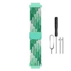 Braided Nylon Magnetic Watch Strap - Breathable Elastic Wristband - 17mm (Green)