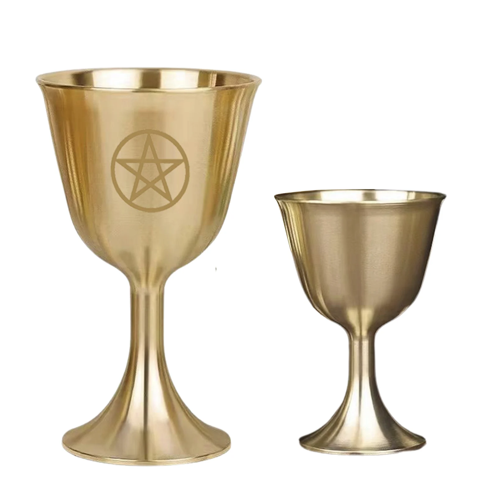 Pentagram Chalice Chalice Goblet Pentacle Brass Chalice 3.1 Height