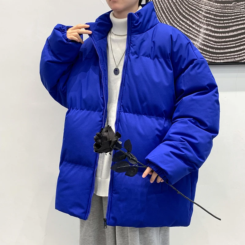 Casual Men's Solid Cotton-Padded Jackets 2023 Autumn Winter Loose Thick Warm Parkas Down Coat Outwear Oversize M-8XL Top Clothes