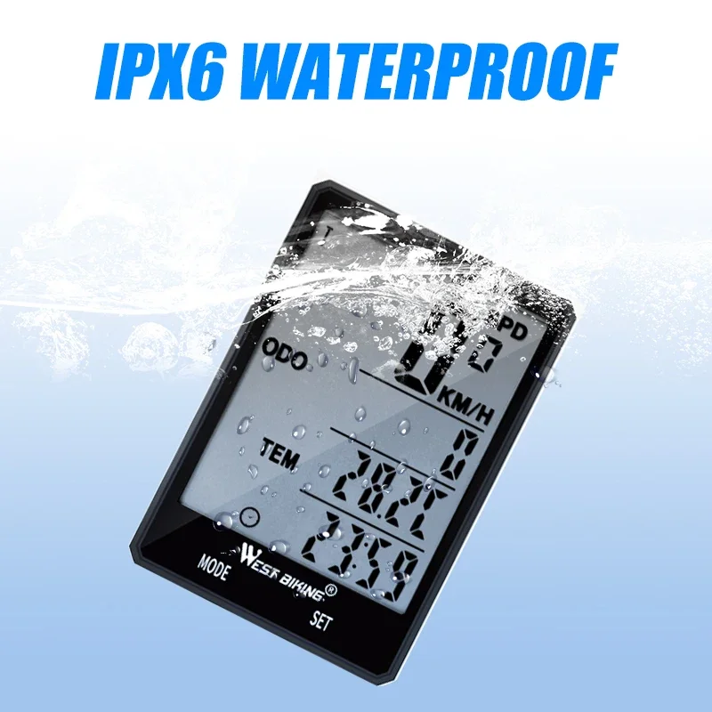 Wireless Wired Bike Computer Speedometer English Luminous Odometer Bicycle Computer Bike Measurable Temperature Stopwatch