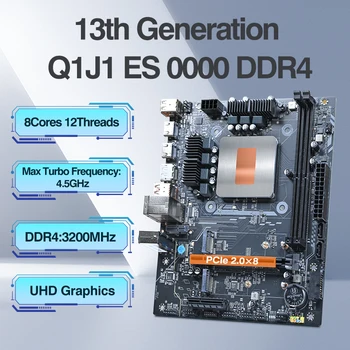 Carte mère pour ordinateur de jeu, bricolage, avec processeur intégré, Kit d'intervalle 13ème cœur, Q1J1 ES 0000 8C12T DDR4 RAM LGA115X, ordinateur de bureau 1