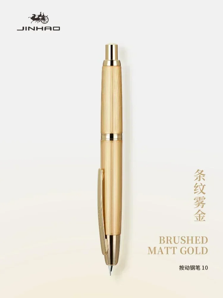 High Quality JINHAO 10 Fountain Pen Frosted Black EF/F Nib Stationery Office School Supplies Clicking Pen 3