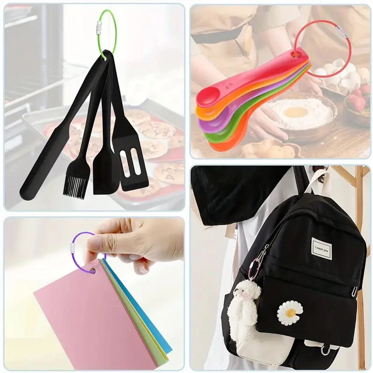 25-Piece Stainless Steel Coated Wire Keychain Set