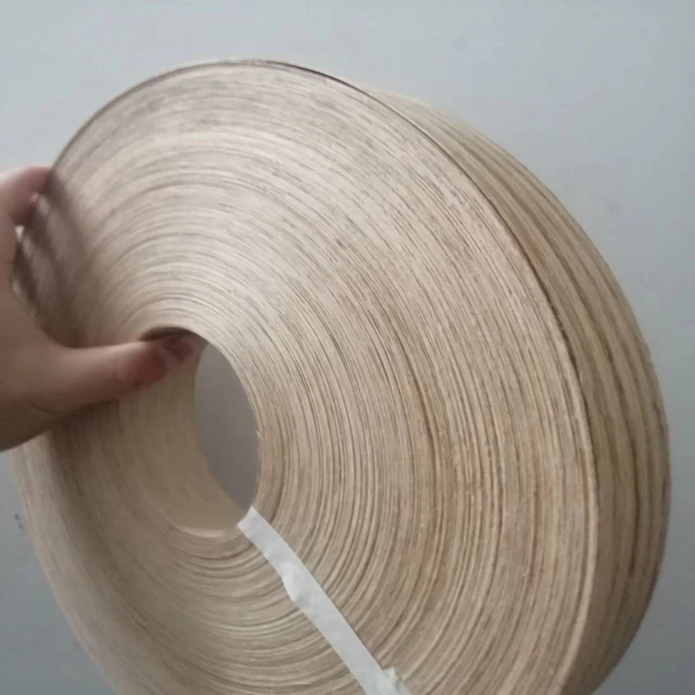 25Meters/roller Width:20mm 25mm 30mm 35mm 40mm Thickness:0.5mm Natural Solid Wood White Oak Edge Banding Wood Veneer Sheets