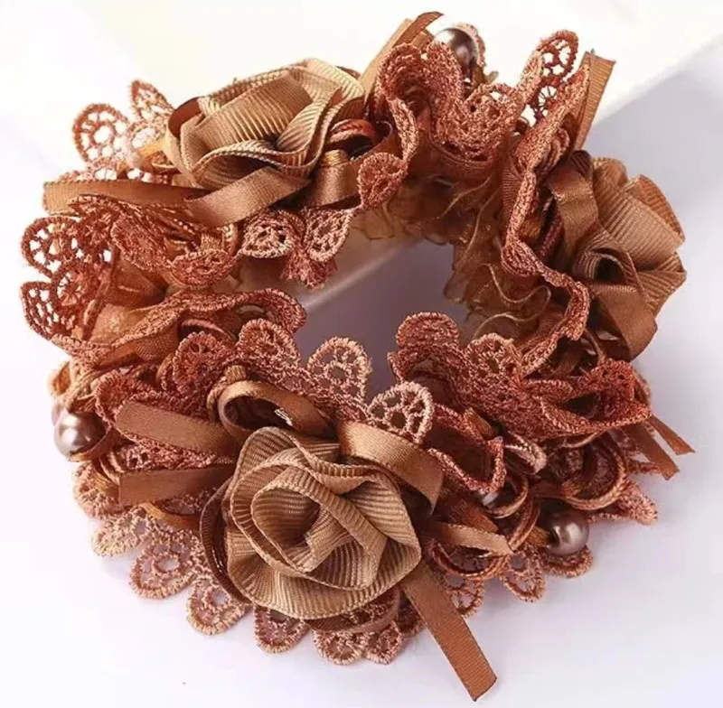 Floral Elastic Hair Scrunchies - Stylish Hair Accessories