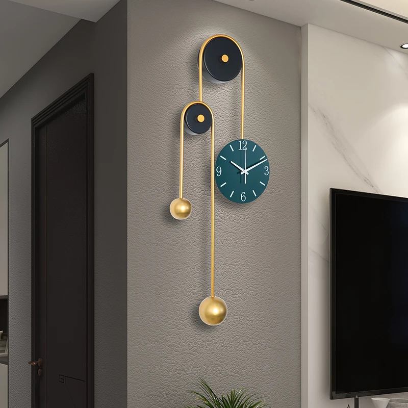 Silent Hanging Wall Clock Classic Chic Pendulum Design Wall Clock Modern Art Pendule Horloge Murale Home Decorating Items