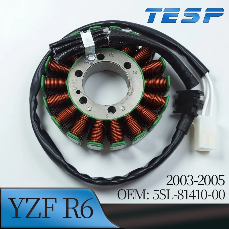 오토바이 발전기 스테이터 코일 YZF-R6 YZF R6 YZFR6 2003 2004 2005 YZF R6S 2006 2007 2008 2009 5SL-81410-00
