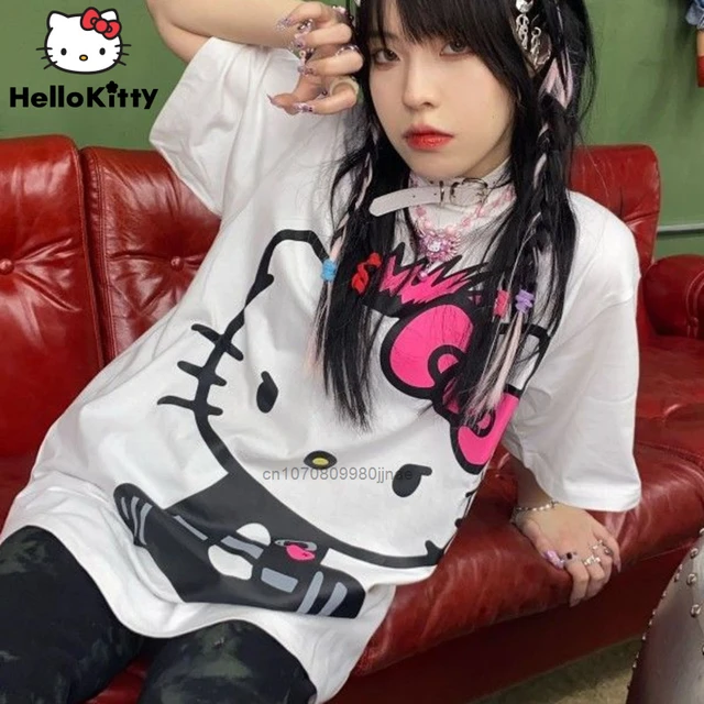 Sanrio Hello Kitty Y2k Summer Kawaii Crop Top Woman Long Sleeve Design  T-shirt For Women Cute Tops Kawaii Clothes Girls Trendy - T-shirts -  AliExpress