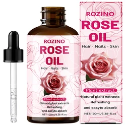 Rose Essential Oil 3.38 oz - Premium Fragrance for Massage, Bathing, Skincare, and Hair Care
