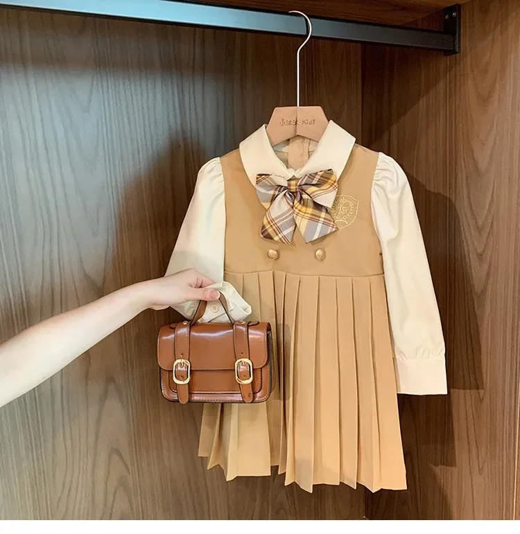 Autumn Arrival Baby Girls Long Sleeves Color Patchwork Dress Design bodysuit