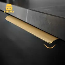 Black Hidden Cabinet Handles Kitchen Cupboard Door Knob and Handle Aluminum Alloy Wardrobe Drawer Handles Furniture Hardware