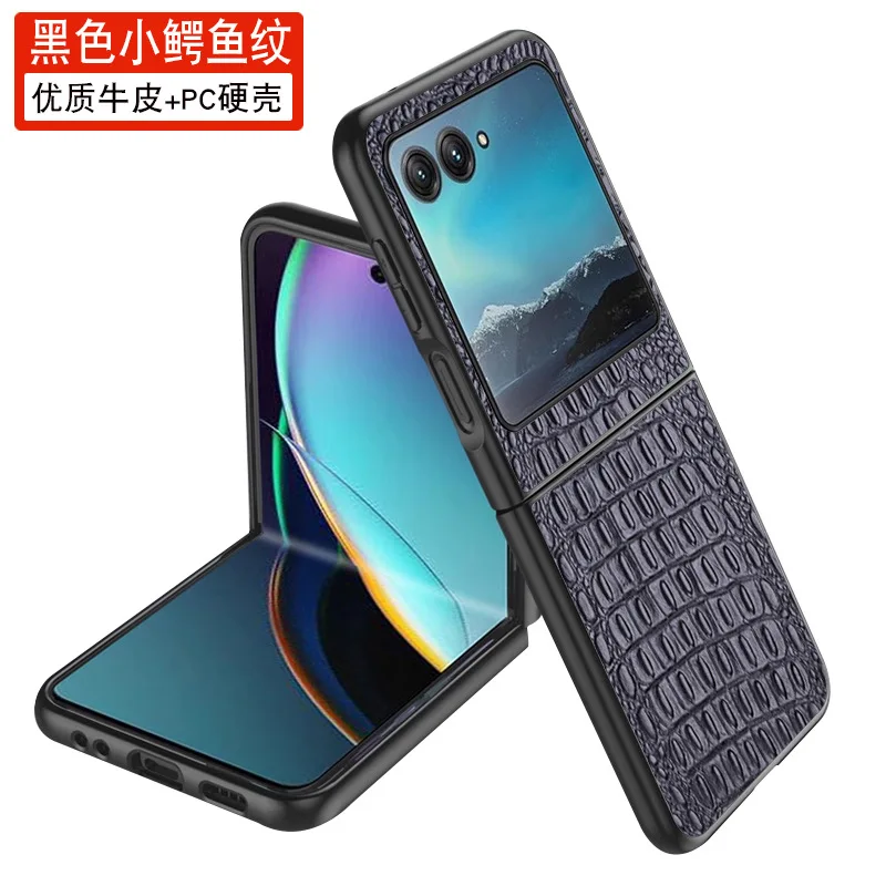 Luxury Genuine Leather Wallet Business Phone Case For Motorola Moto Razr 40 Razr40 Ultra Credit Card Money Slot Cover Holster