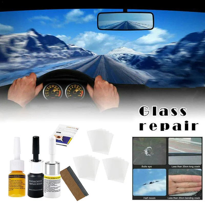 Car Glass Scratch Remover Kit Auto Windshield Repair Tool Set Glass