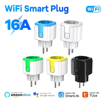 Tuya WiFi Smart Plug 16A EU Bluetooth Energy Monitor Voice Control Alexa Google Home Timer Remote Electrical Socket